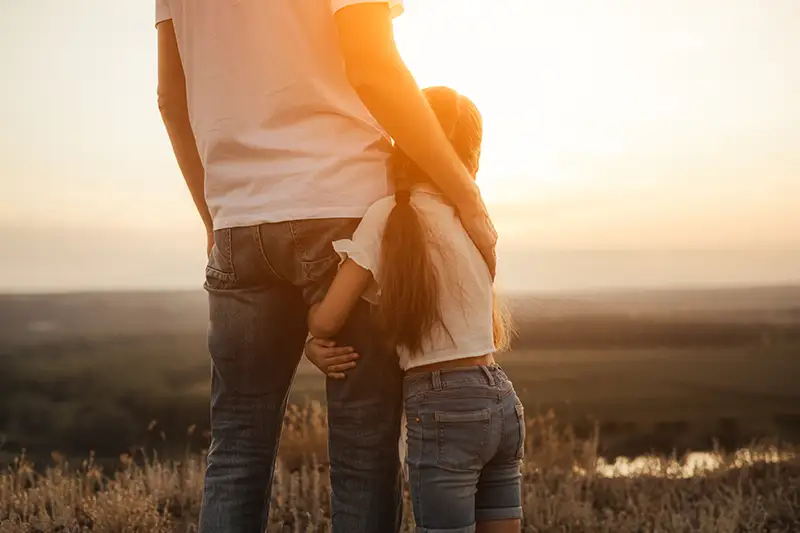 Father and Daughter in San Antonio after a divorce